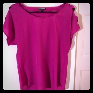 Express Hot pink Short sleeved Shirt size XS
